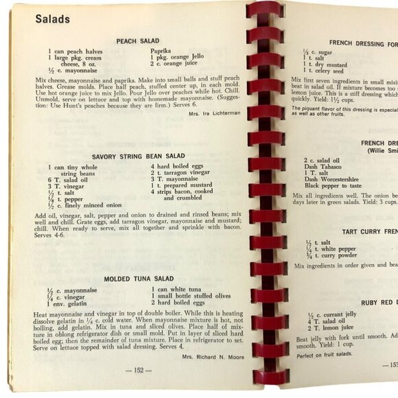 Womans Exchange Cook Book Volume I Sixth Printing 1975 Memphis TN Spiral Bound - Picture 9 of 11